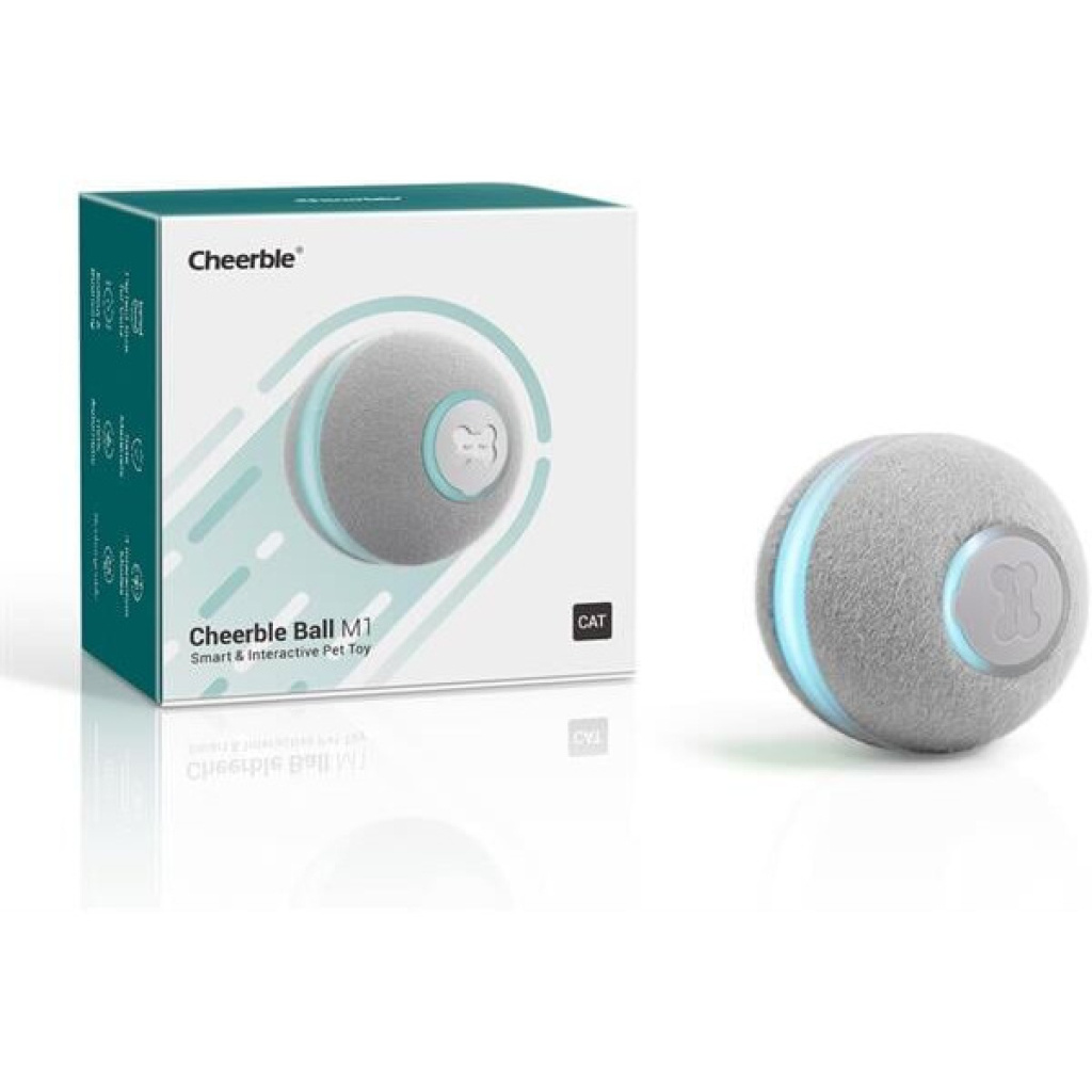 Cheerble Şarjlı İnteraktif Top Kedi Oyuncağı 4cm (Gri)