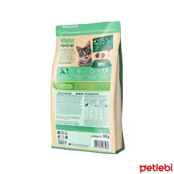 Happy Cat Minkas Perfect Mix Tavuklu Balıklı ve Kuzu Etli Yetişkin Kedi Maması 10kg