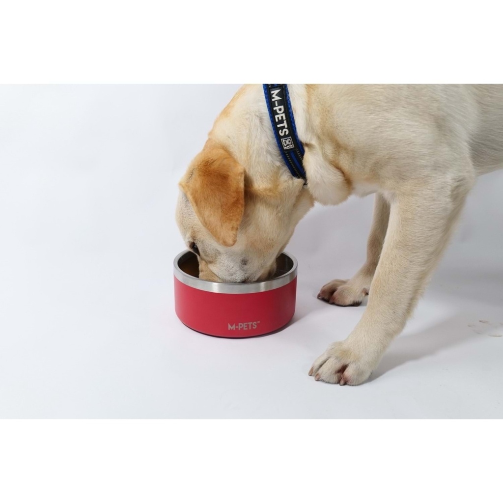 M-Pets Eskimo Çift Cidarlı Köpek Mama ve Su Kabı 1250ml (Kırmızı)