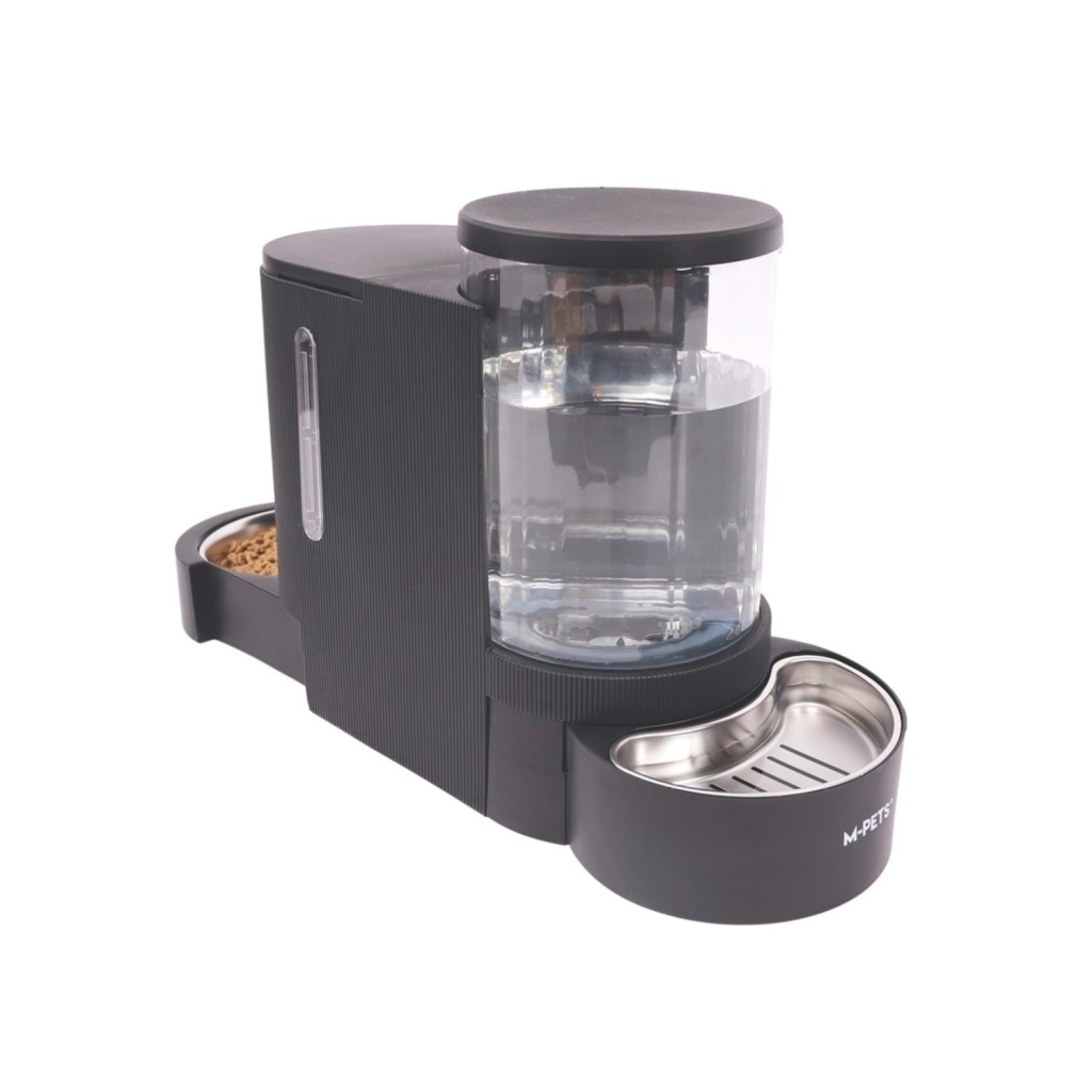 M-Pets Duplo Kedi ve Köpekler için Hazneli Mama ve Su Kabı 6000ml (Siyah)