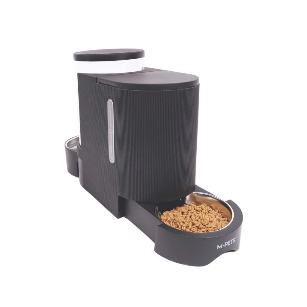 M-Pets Duplo Kedi ve Köpekler için Hazneli Mama ve Su Kabı 6000ml (Siyah)