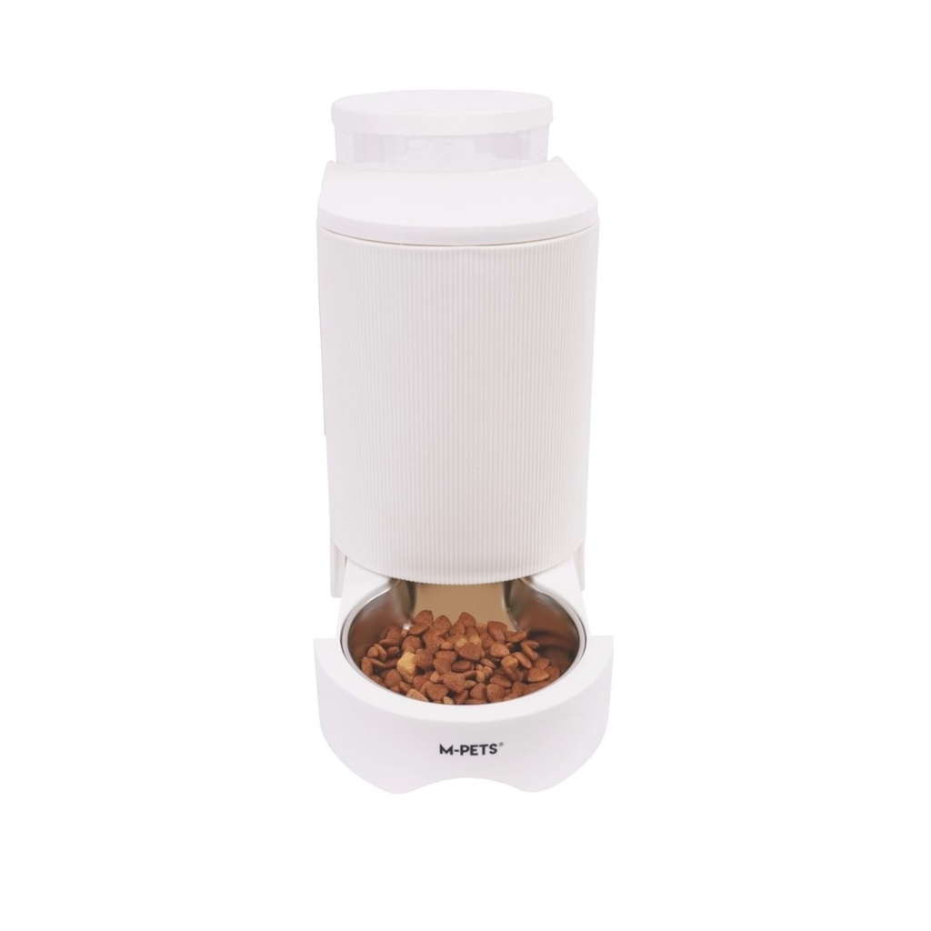 M-Pets Duplo Kedi ve Köpekler için Hazneli Mama ve Su Kabı 3000ml (Beyaz)