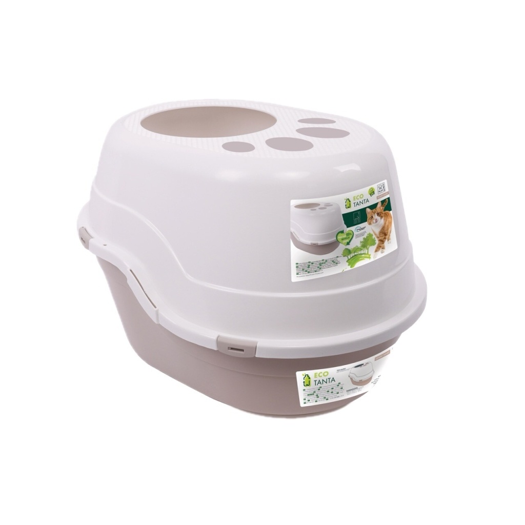 M-Pets Eco Tanta Üstten Girişli Kapalı Kedi Tuvaleti 63x49x42cm (Kum Rengi)