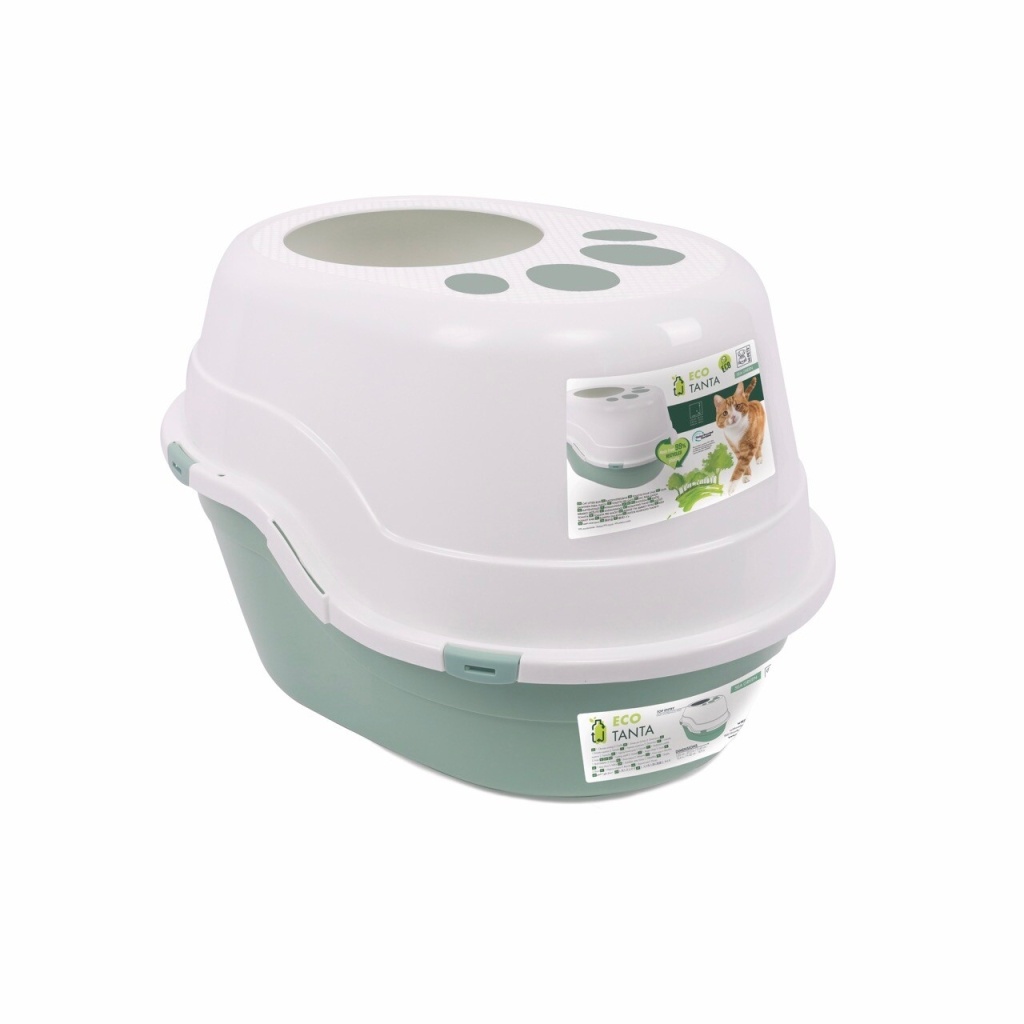 M-Pets Eco Tanta Üstten Girişli Kapalı Kedi Tuvaleti 63x49x42cm (Yeşil)