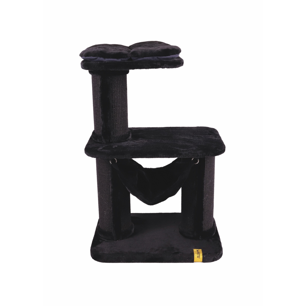 M-Pets Panther Premium Relax Kedi Tırmalama Tahtalı Kedi Ağacı 65x48x98cm (Siyah)