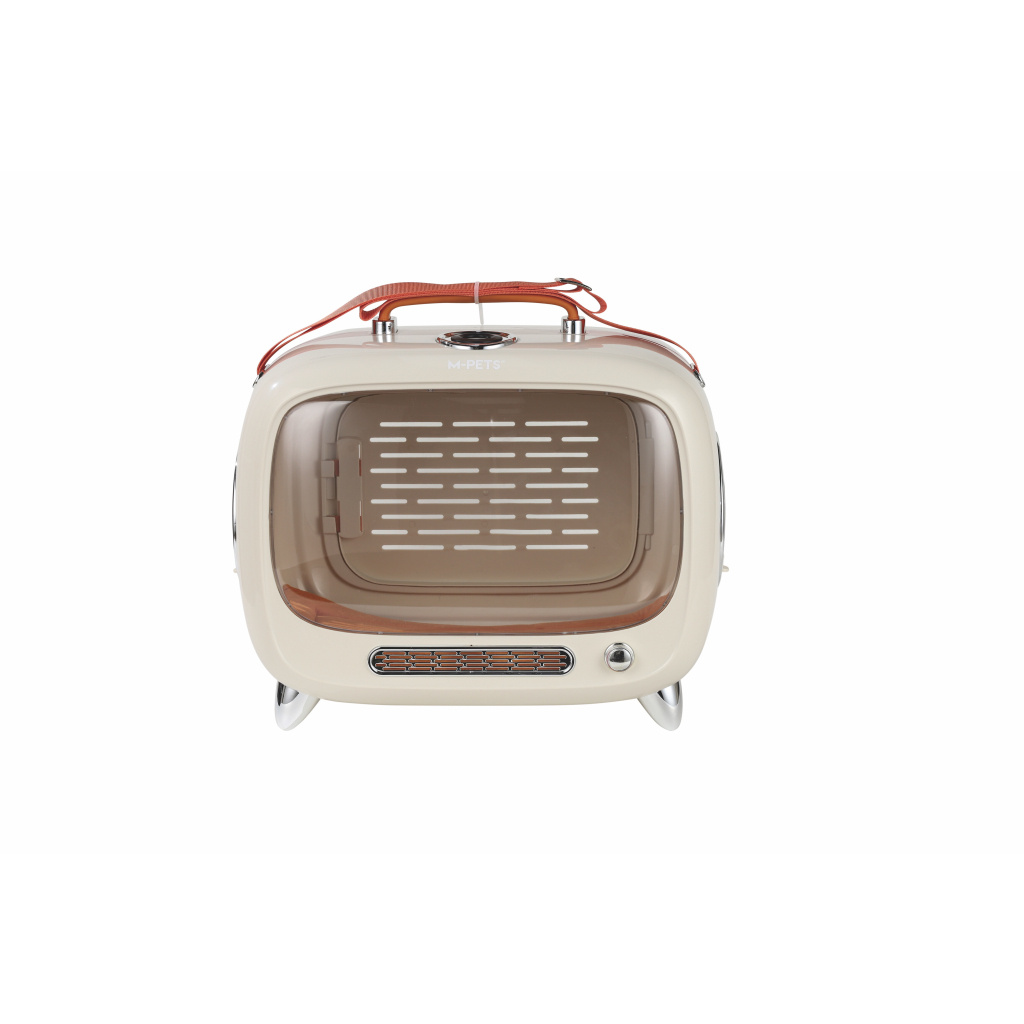 M-Pets Sixties Televizyon Şeklinde Kedi Taşıma Çantası 44,7x26,6x38,4cm (Beyaz)