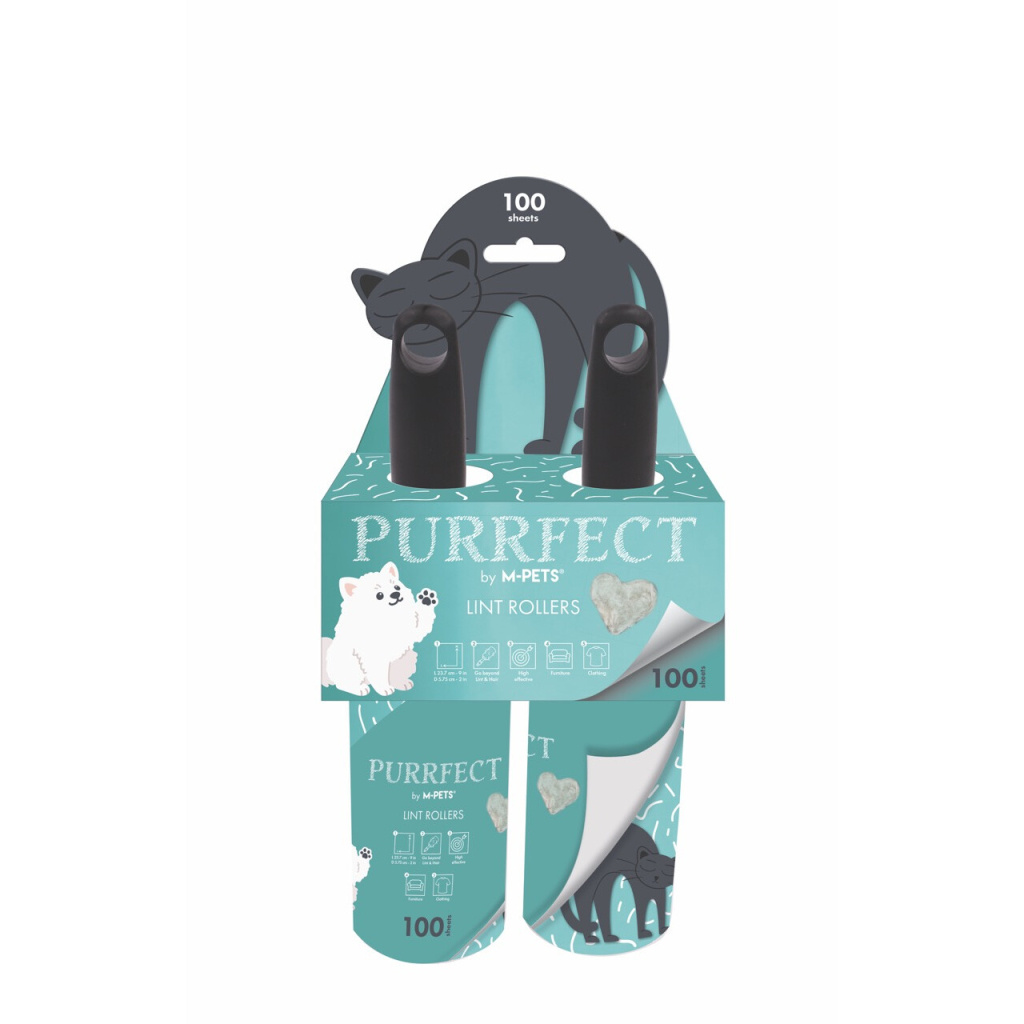 M-Pets Purrfect Kedi ve Köpekler için Tüy Toplama Rulosu (2'li) (100 Yaprak)