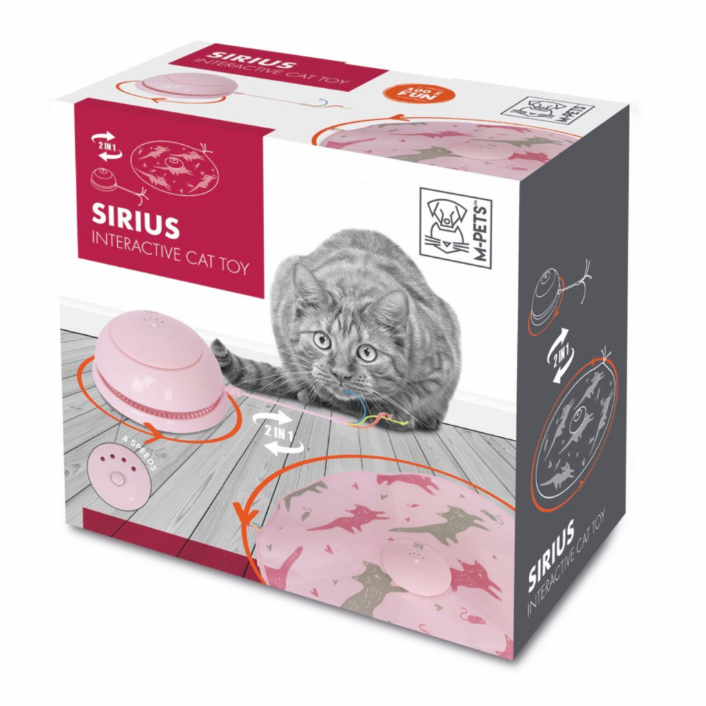 M-Pets Sirius İnteraktif Kedi Oyuncağı 18x18x9,5cm (Pembe)