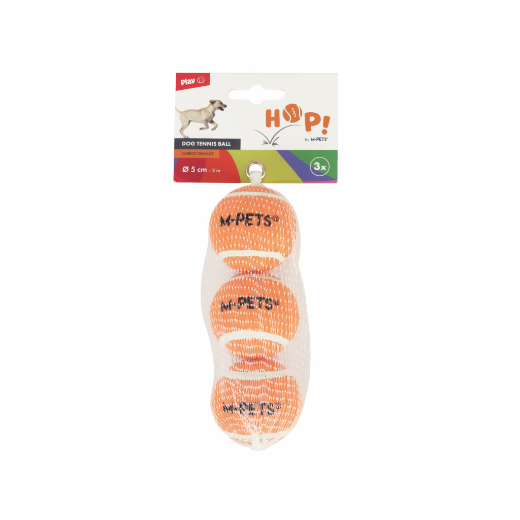 M-Pets Hop Tenis Topu Köpek Oyuncağı 5cm (3'lü) (Turuncu)