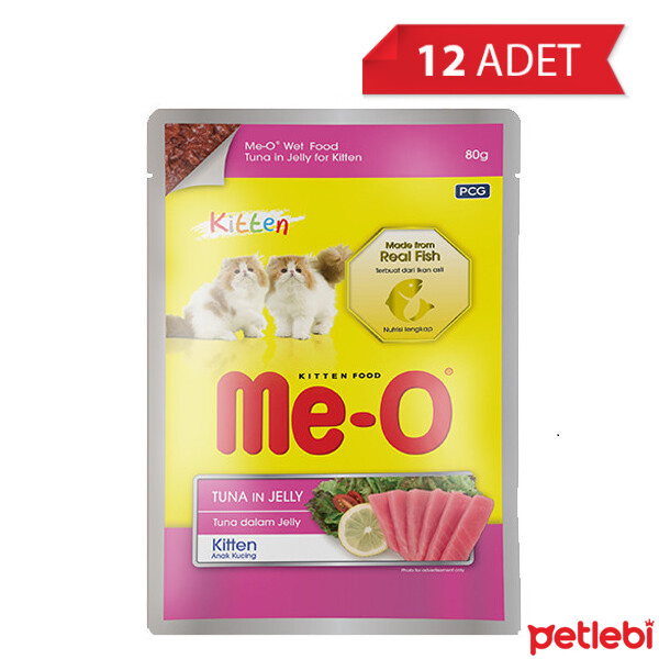 Me-O Jöle İçinde Ton Balıklı Yavru Kedi Konservesi 80gr (12 Adet)