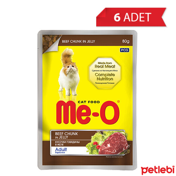 Me-O Jöle İçinde Dana Etli Kedi Konservesi 80gr (6 Adet)