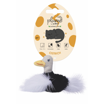 M-Pets Plume Ostrich Catnipli Kedi Oyuncağı 7x9x3cm (Beyaz)