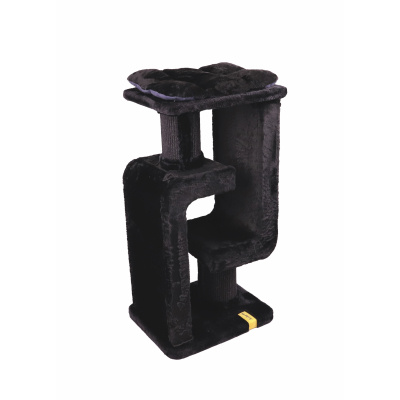 M-Pets Panther Premium Duo Tırmalama Tahtalı Kedi Ağacı 48x40x98cm (Siyah)