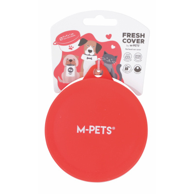 M-Pets Fresh Cover Kedi ve Köpek Konserveleri için Plastik Koruma Kapağı 9x9x1cm (Kırmızı)