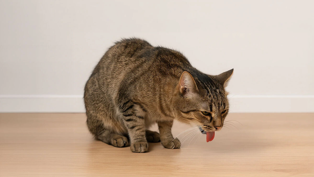 Kedi Öksürüyor mu, Tüy Yumağı mı Çıkarmaya Çalışıyor?