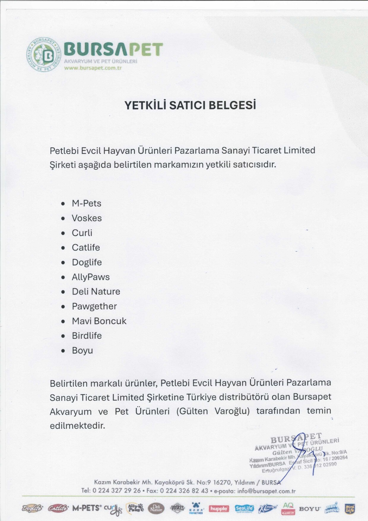 BirdLife Yetkili Satıcı Belgesi