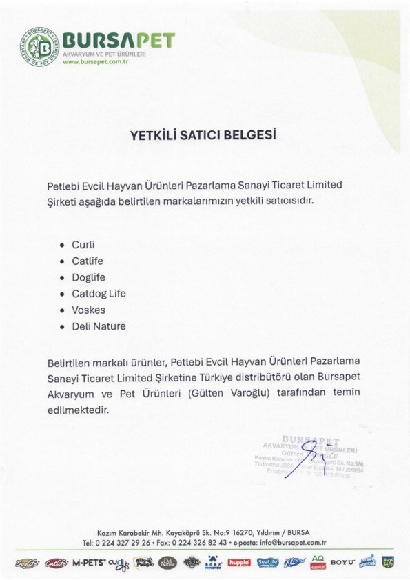 Curli Yetkili Satıcı Belgesi