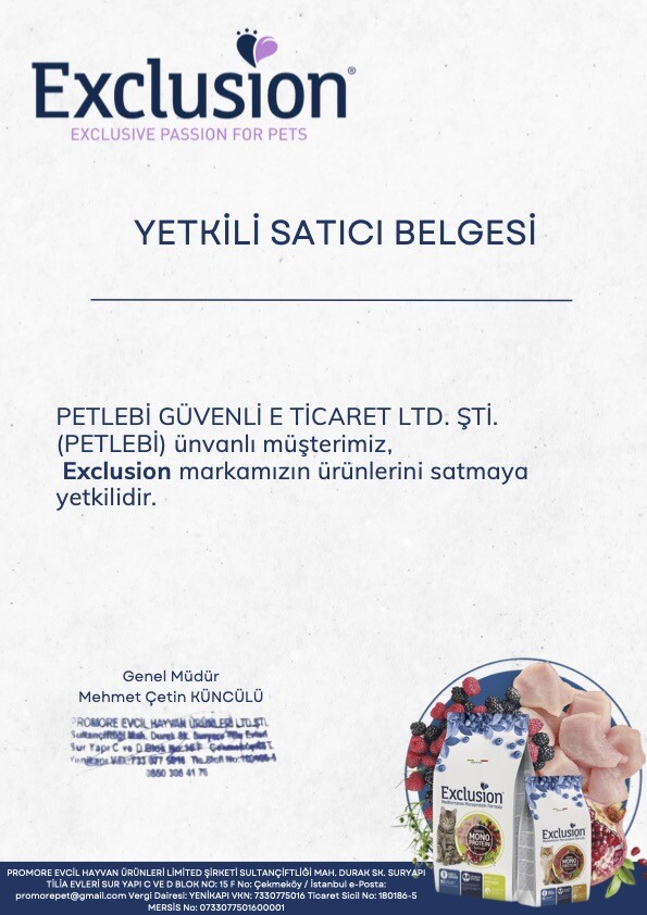 Exclusion Yetkili Satıcı Belgesi