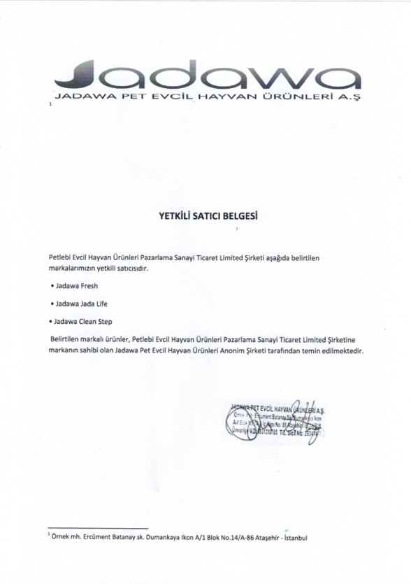 Jadawa Yetkili Satıcı Belgesi