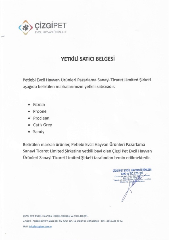 Sandy Yetkili Satıcı Belgesi