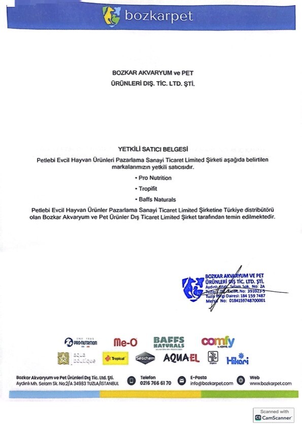 Tropifit Yetkili Satıcı Belgesi