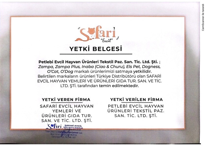 Zampa Yetkili Satıcı Belgesi