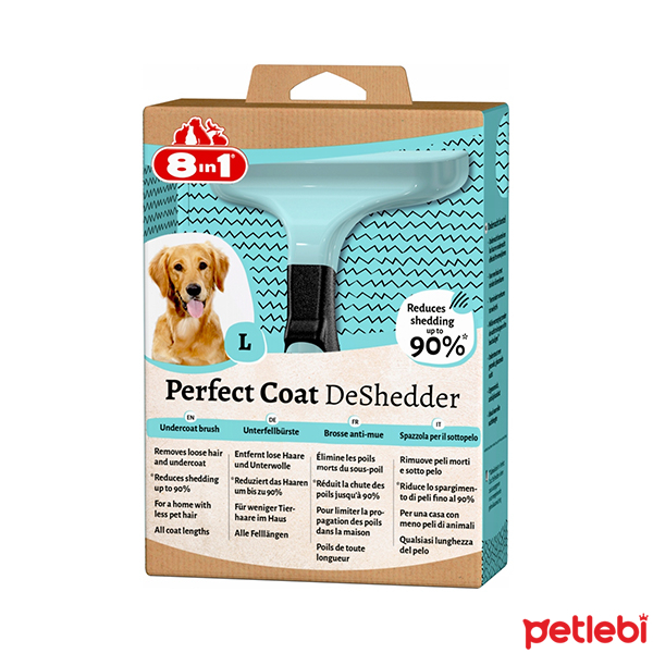 8in1 Perfect Coat DeShedder Büyük Irk Uzun Tüylü Köpek Tarağı [L]