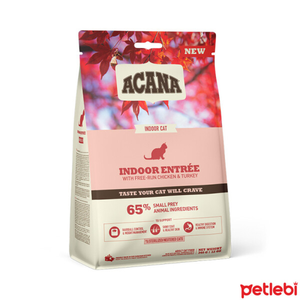 Acana Indoor Entree Hairball Control Tavuklu ve Hindili Kısırlaştırılmış Kedi Maması 1,7kg (5x340gr)
