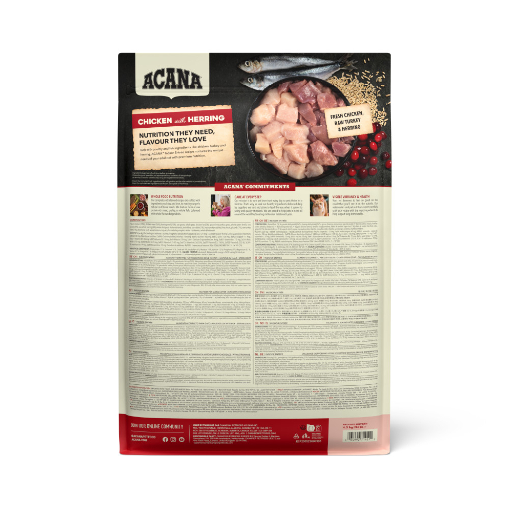 Acana Indoor Entree Tavuklu ve Ringa Balıklı Kısırlaştırılmış Kedi Maması 4,5kg