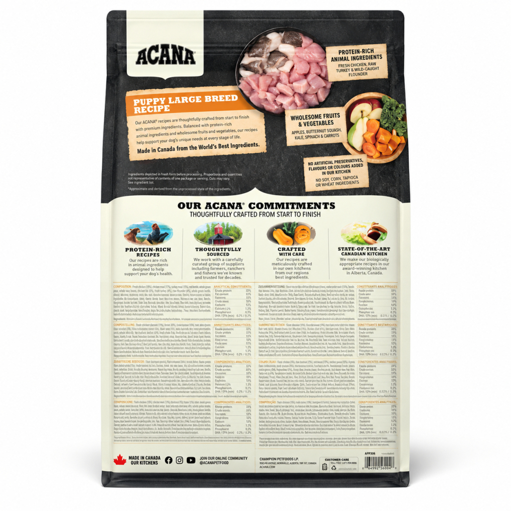 Acana Large Puppy Tavuklu ve Ringa Balıklı Büyük Irk Tahılsız Yavru Köpek Maması 11,4kg