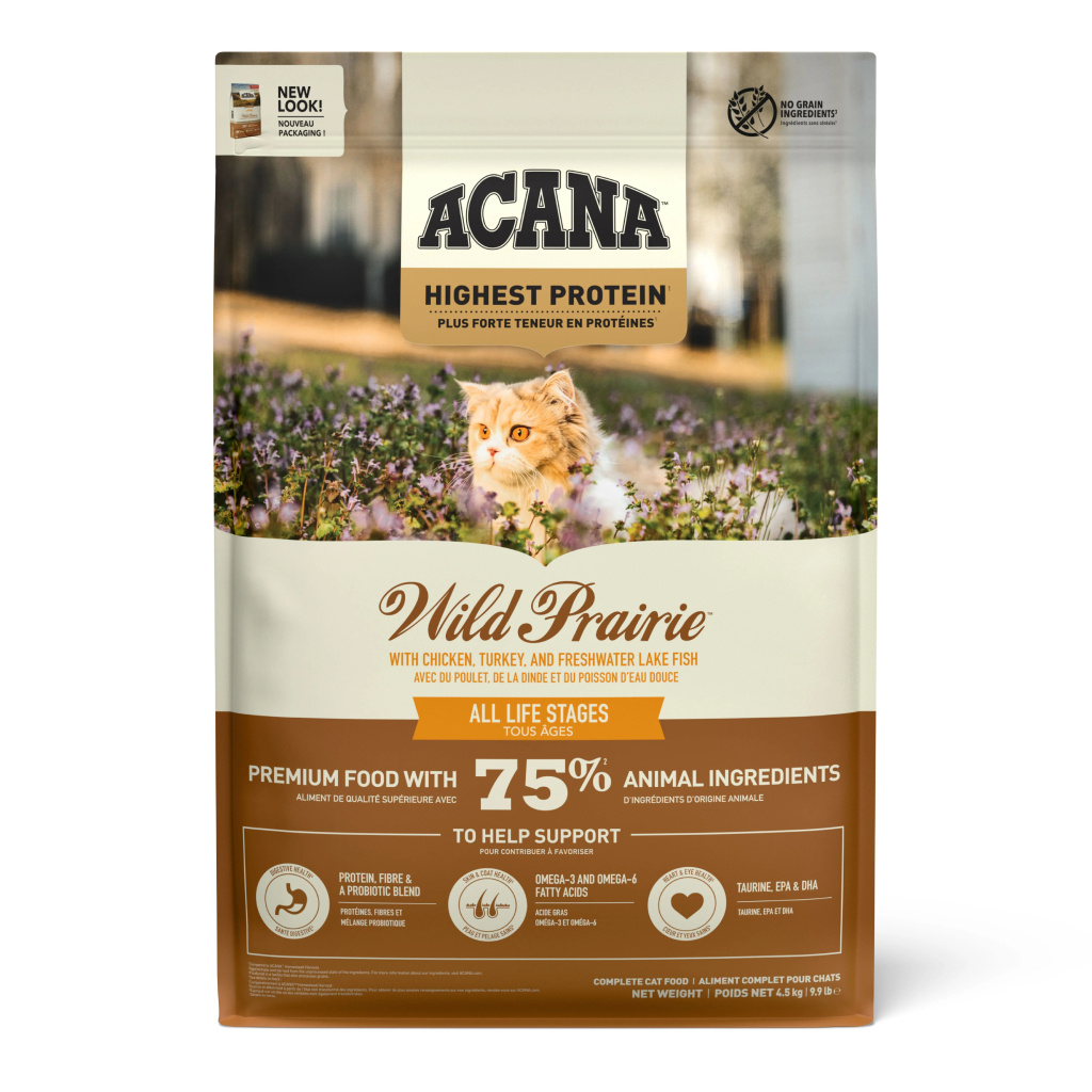 Acana Wild Prairie Tavuklu ve Balıklı Tahılsız Kedi Maması 4,5kg