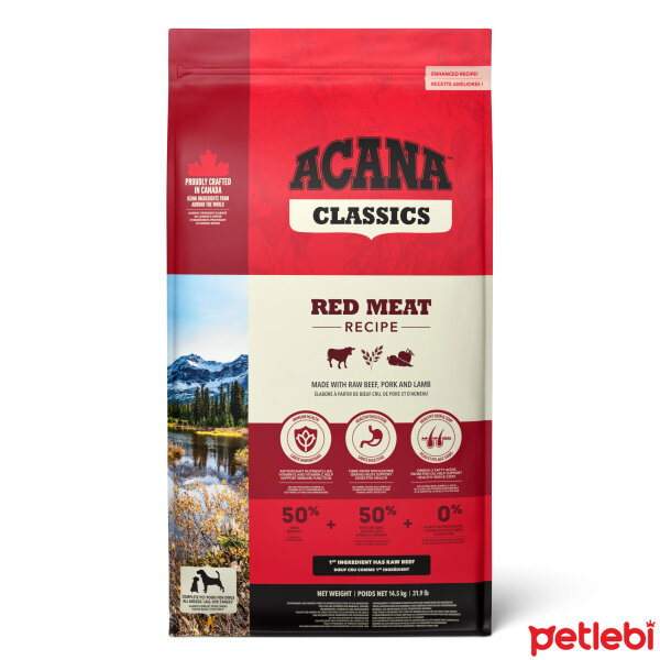 Acana Classics Classic Red Kuzulu ve Sığırlı Düşük Tahıllı Köpek Maması 14,5kg