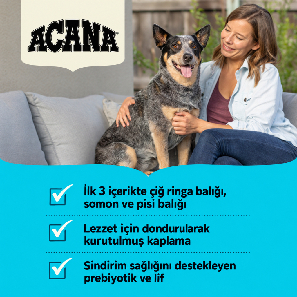 Acana Pacifica Zengin Balık Çeşitli Tahılsız Köpek Maması 2kg
