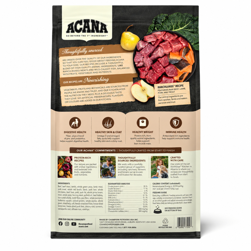 Acana Ranchlands Sığırlı Kuzulu ve Domuzlu Tahılsız Köpek Maması 2kg
