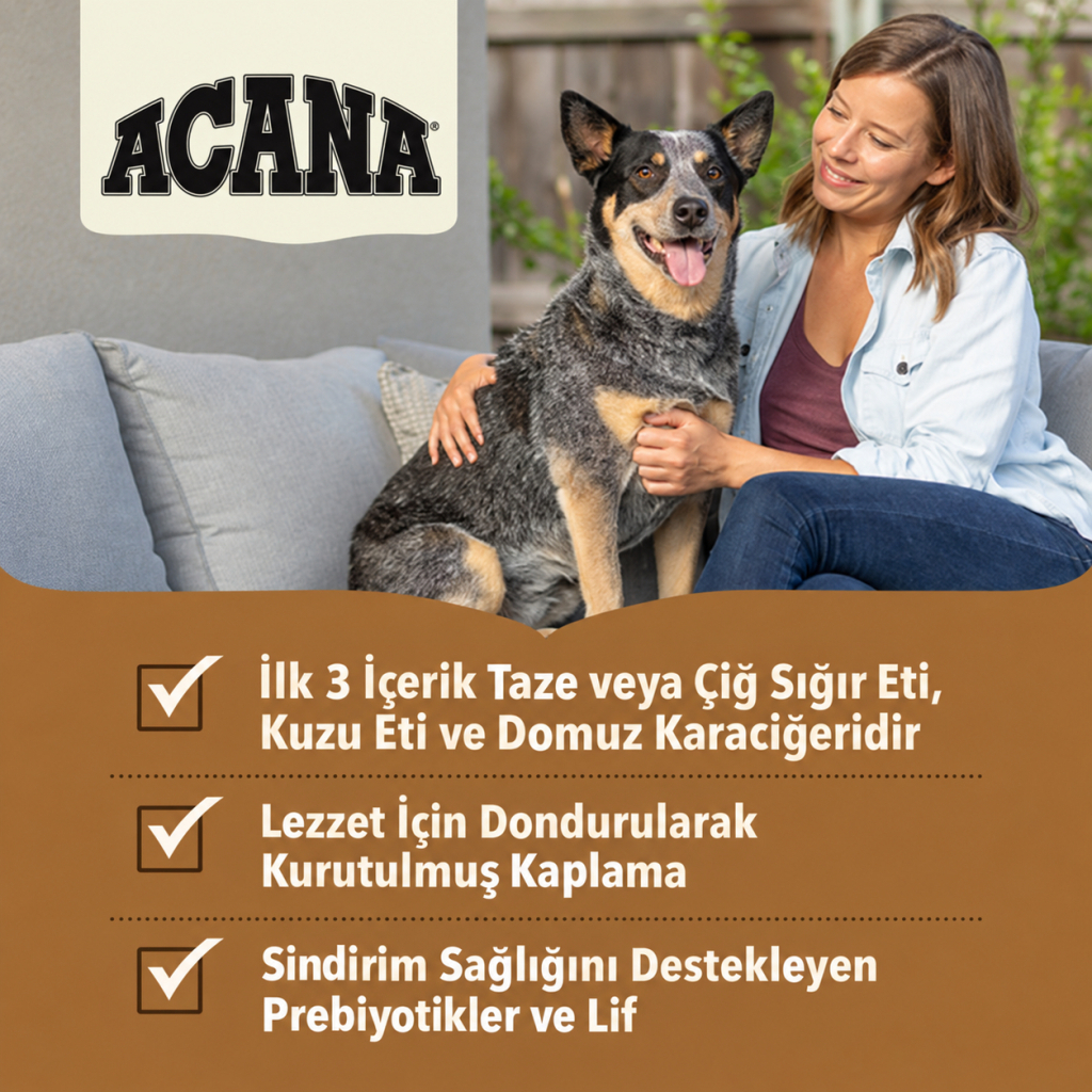 Acana Ranchlands Sığırlı Kuzulu ve Domuzlu Tahılsız Köpek Maması 2kg