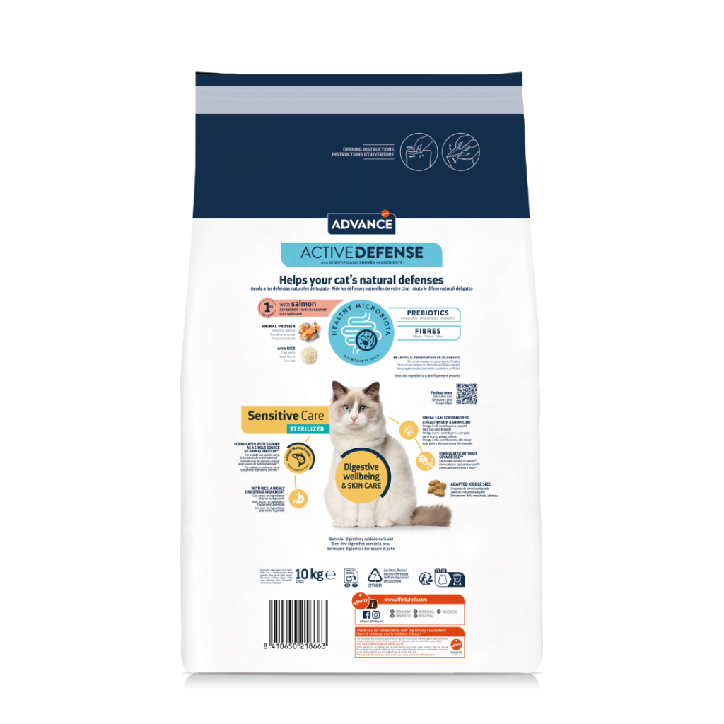 Advance Sensitive Care Sterilized Somonlu Kısırlaştırılmış Kedi Maması 3kg