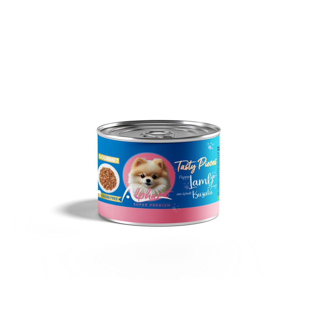 Alphapet Gourmet Sos İçinde Parça Kuzu Etli Yavru Köpek Konservesi 200gr