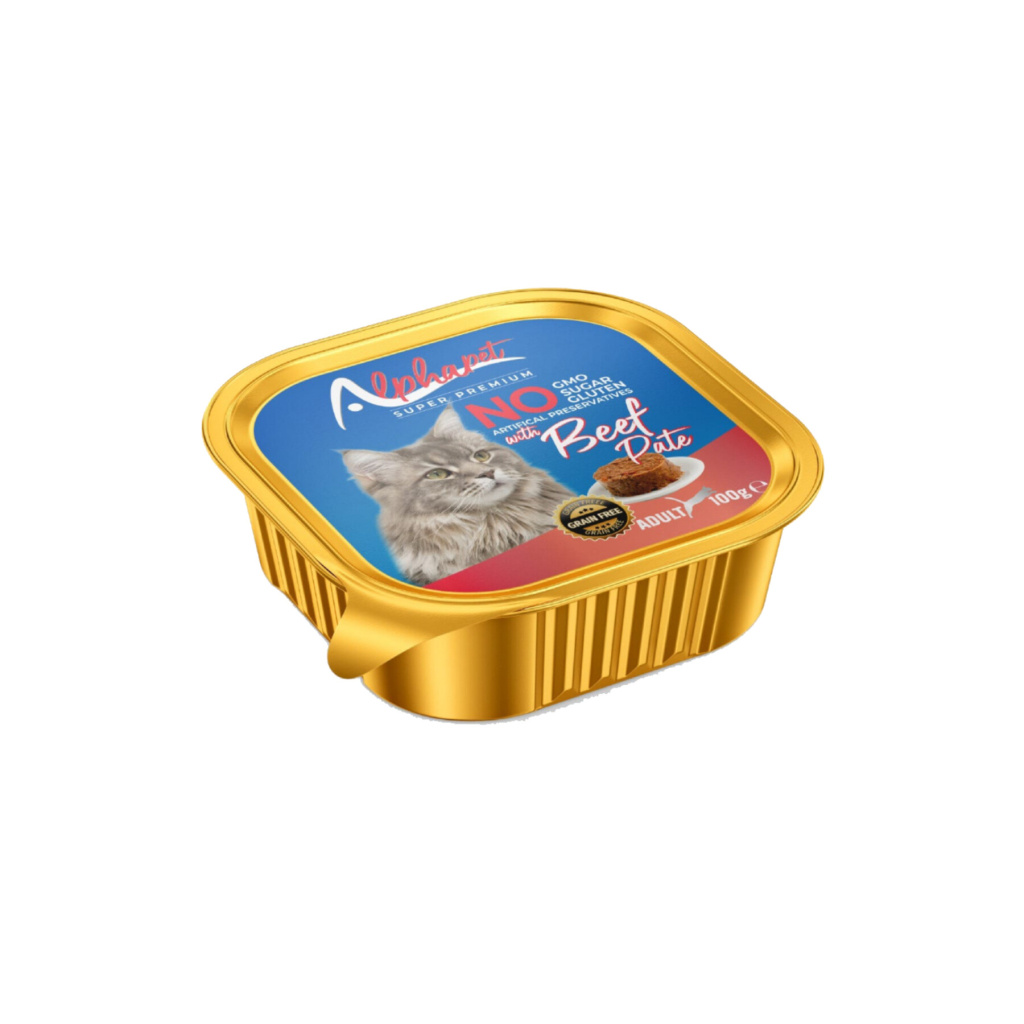 Alphapet Sığır Etli Ezme Yetişkin Kedi Konservesi 100gr