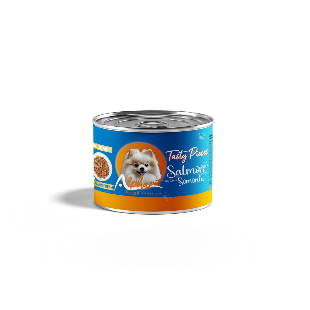 Alphapet Gourmet Sos İçinde Parça Somon Balıklı Yetişkin Köpek Konservesi 200gr