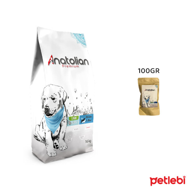Anatolian Premium Kuzu Etli Orta ve Büyük Irk Yavru Tester Köpek Maması 100gr