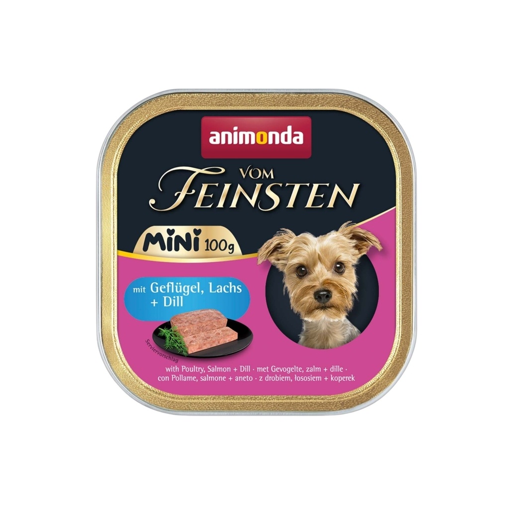 Animonda Vom Feinsten Tavuk Somon ve Dereotlu Yetişkin Küçük Irk Köpek Konservesi 100gr