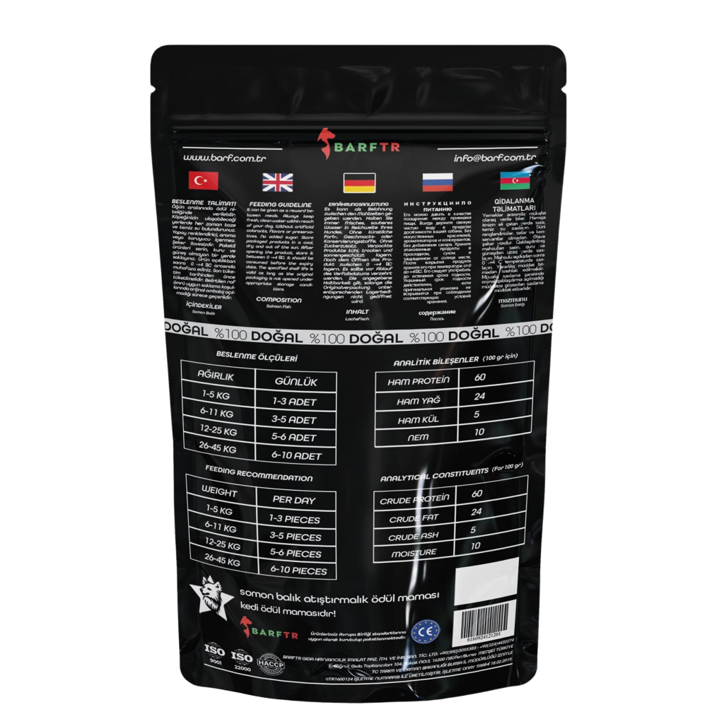 BARFTR Cat Treat Somon Balık Kedi Ödül Maması 80gr
