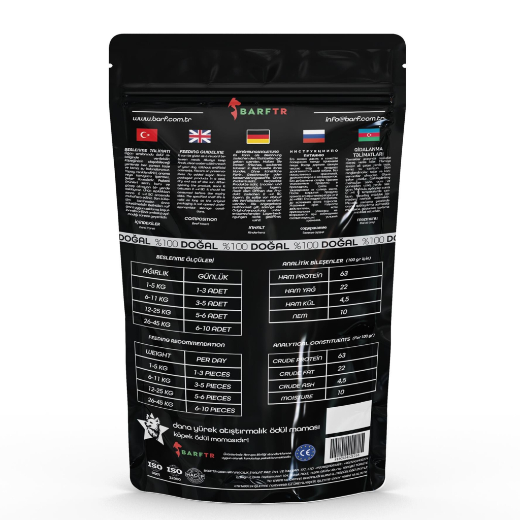 BARFTR Dog Treat Dana Yürek Köpek Ödül Maması 80gr