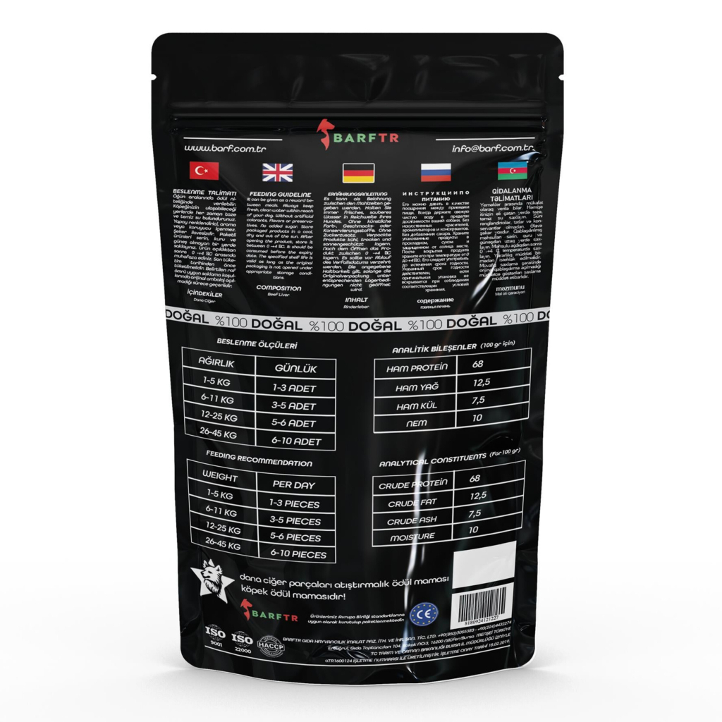 BARFTR Dog Treat Dana Ciğer Köpek Ödül Maması 80gr