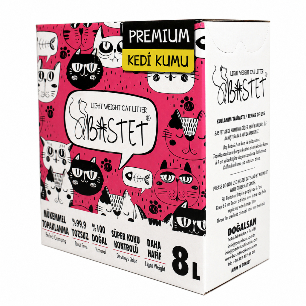 Bastet %100 Doğal Tozsuz Parfümsüz Kedi Kumu 8lt