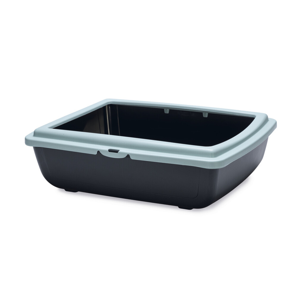 Beeztees Çıkarılabilir Kalın Kenarlı Açık Kedi Tuvaleti 48x38x14cm (Antrasit)