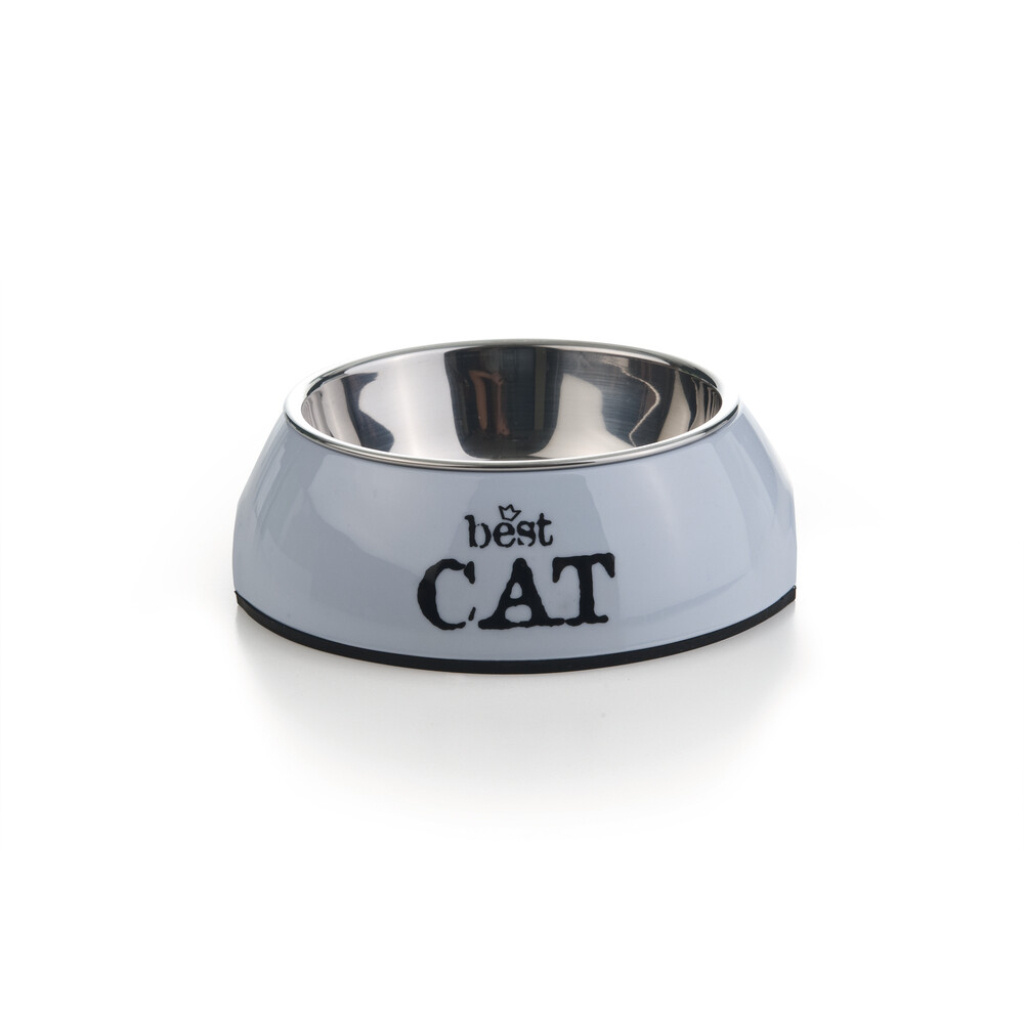 Beeztees Best Cat Paslanmaz Çelik Kedi Mama Su Kabı 160ml (Gri)