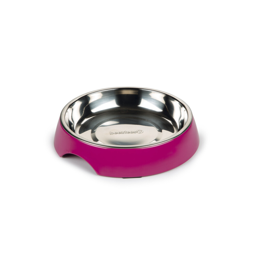 Beeztees Smickle Paslanmaz Çelik Kedi Mama Su Kabı 420ml (Pembe)