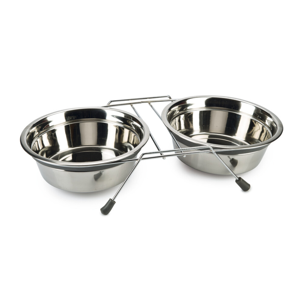 Beeztees Lumara Paslanmaz Çelik İkili Köpek Mama ve Su Kabı 2x1600ml