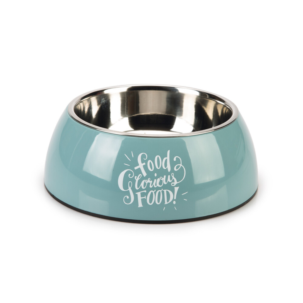 Beeztees Glorious Paslanmaz Çelik Köpek Mama Su Kabı 700ml (Turkuaz)